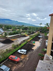 View from the front of the property of the aftermath of the flood.