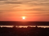 Sunset from the west side of the building