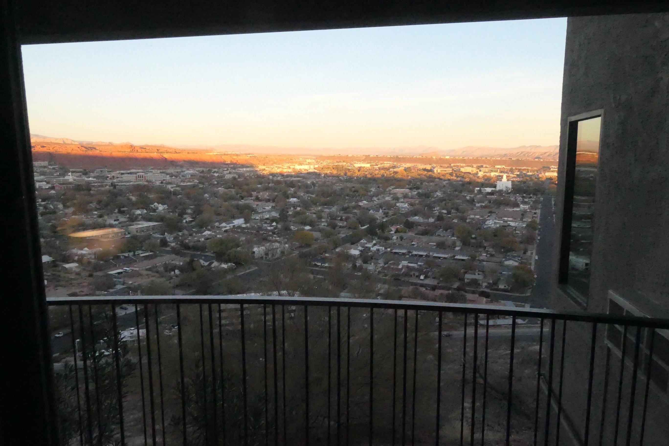 View out of our room window of the St George Valley.