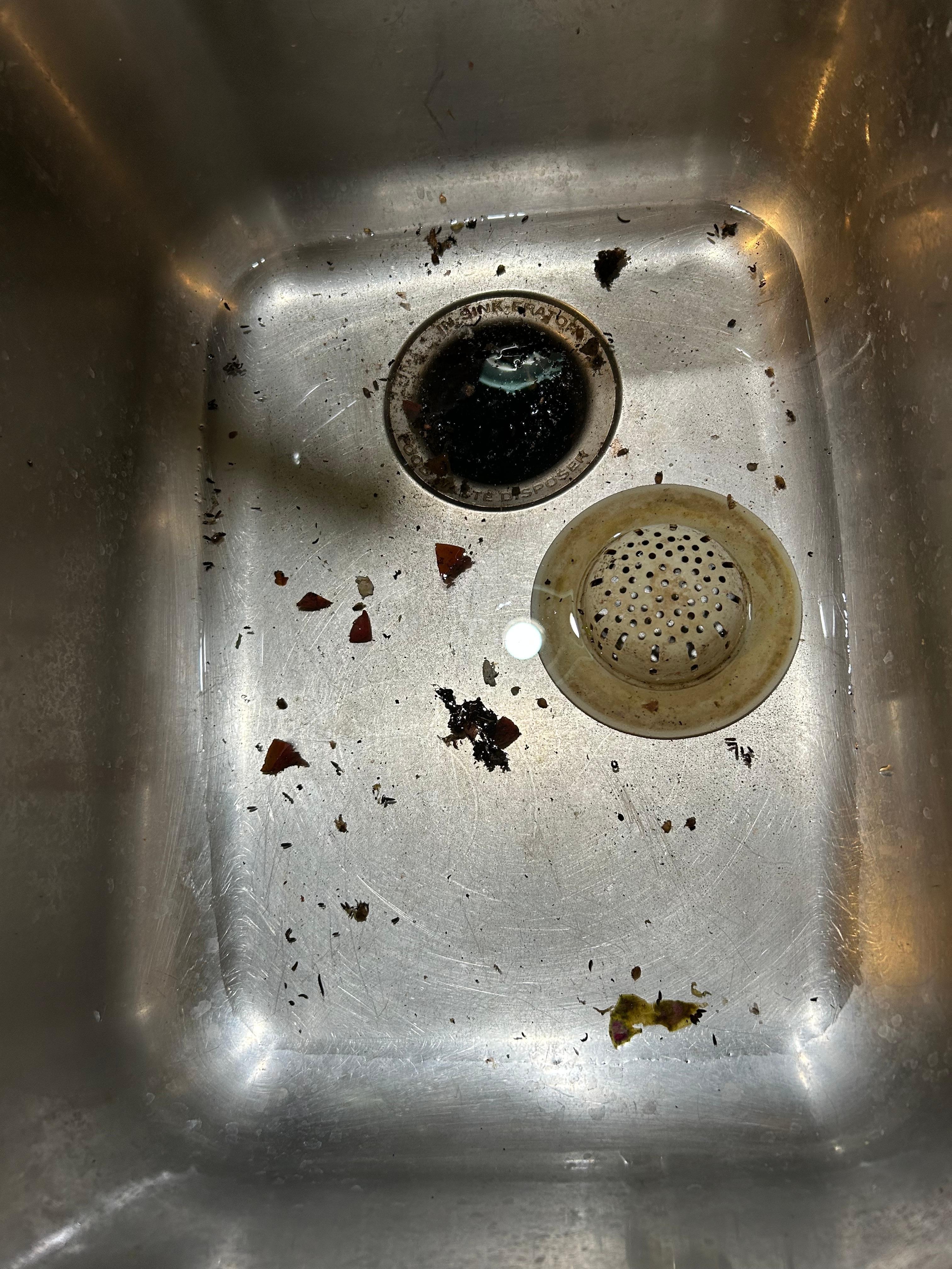 Small kitchen sink with garbage disposal that we didn’t use