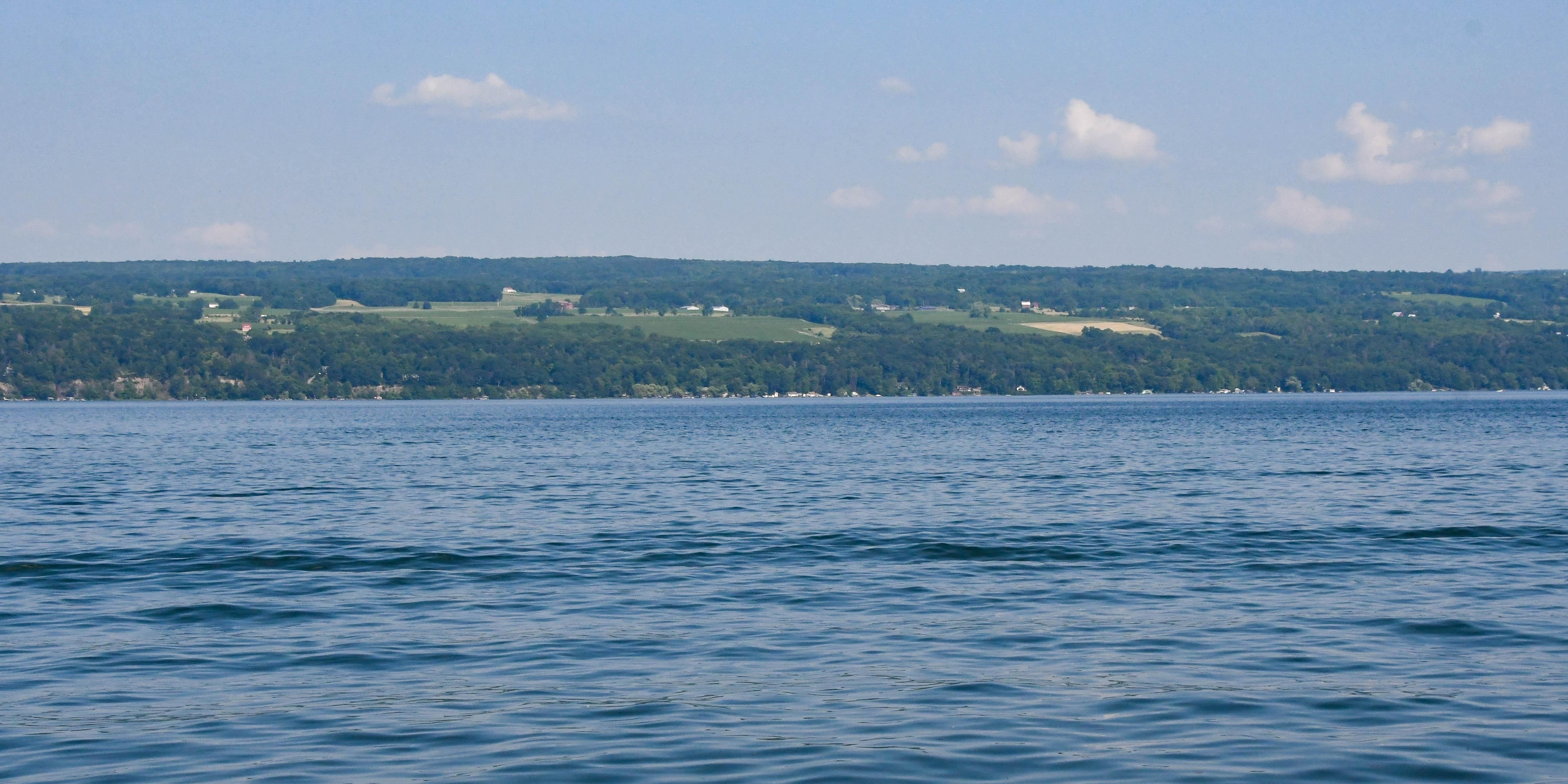 View of Seneca Lake from my dock lounge chair.  