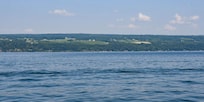View of Seneca Lake from my dock lounge chair.