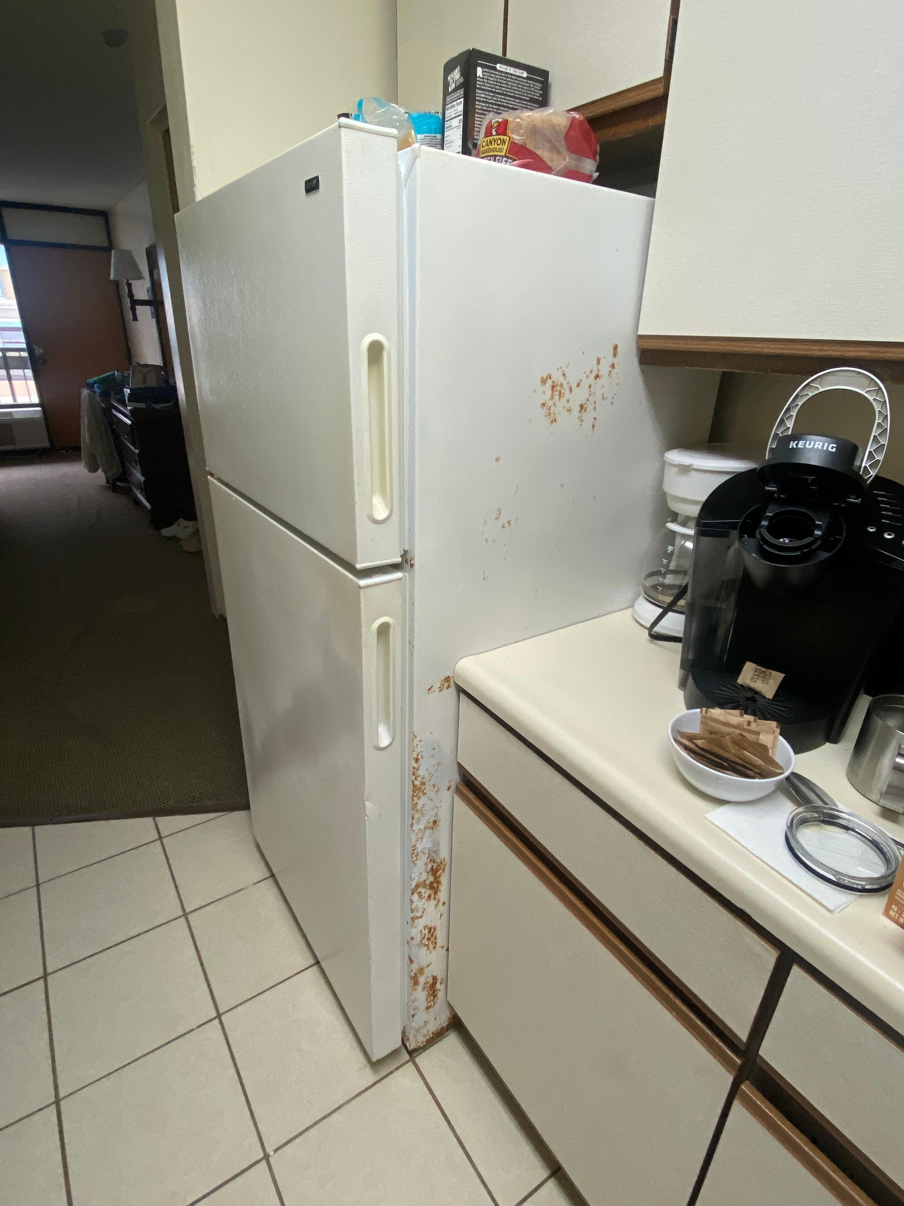 Rust on side of fridge 