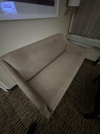 Dirty couch and yes both sides were disgusting.