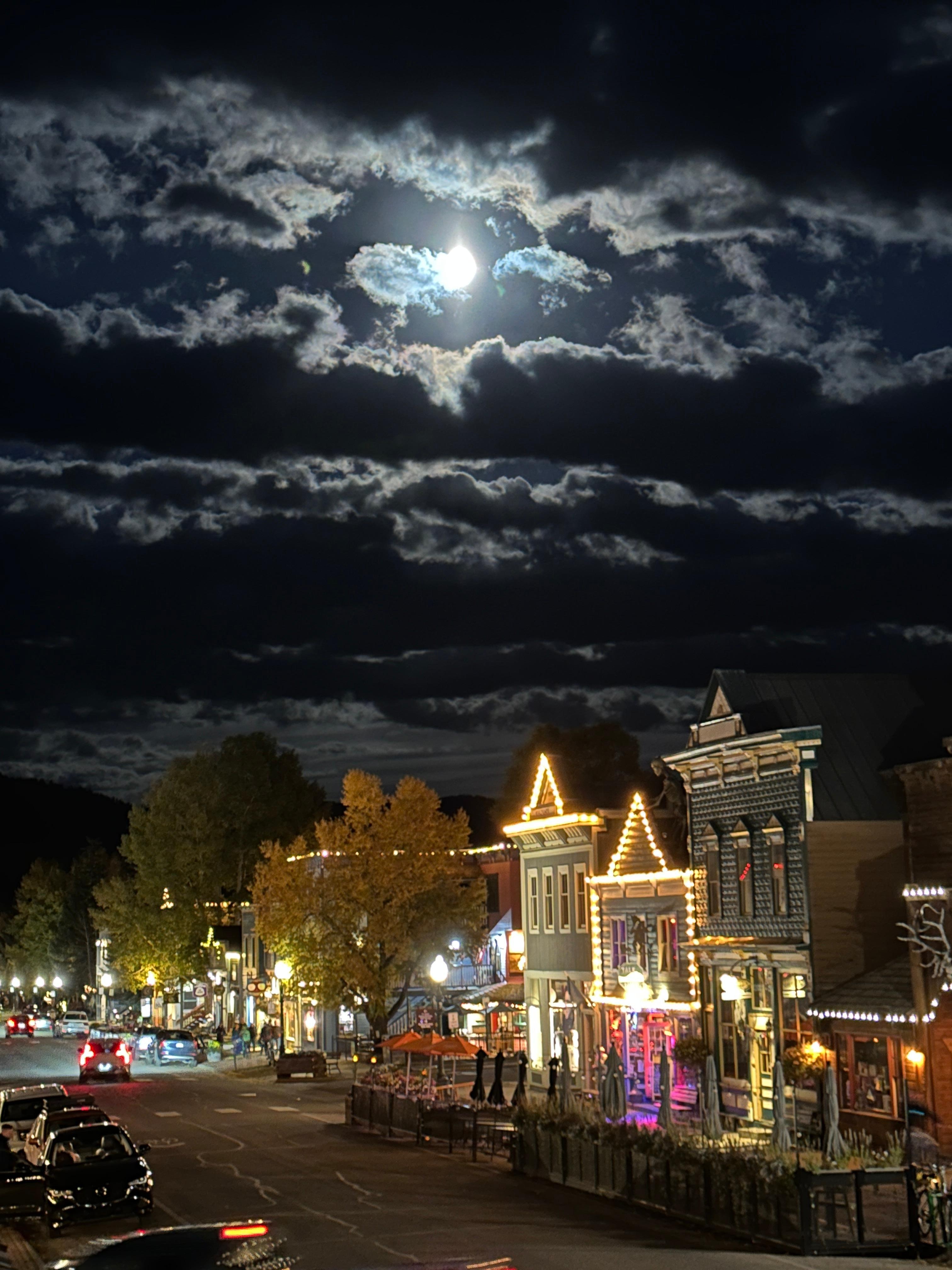Elk Avenue moonrise.