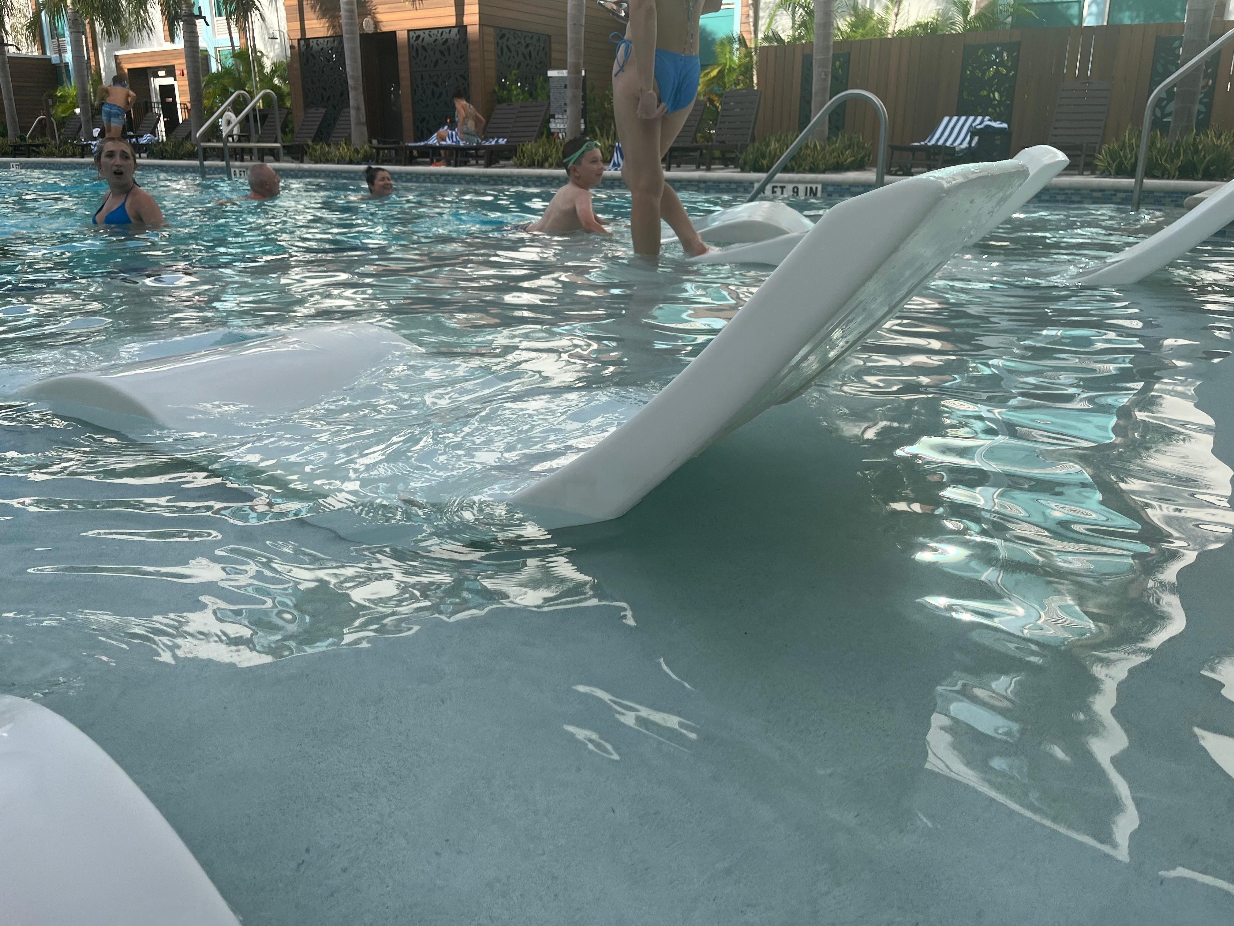 Comfy chairs in the pool area