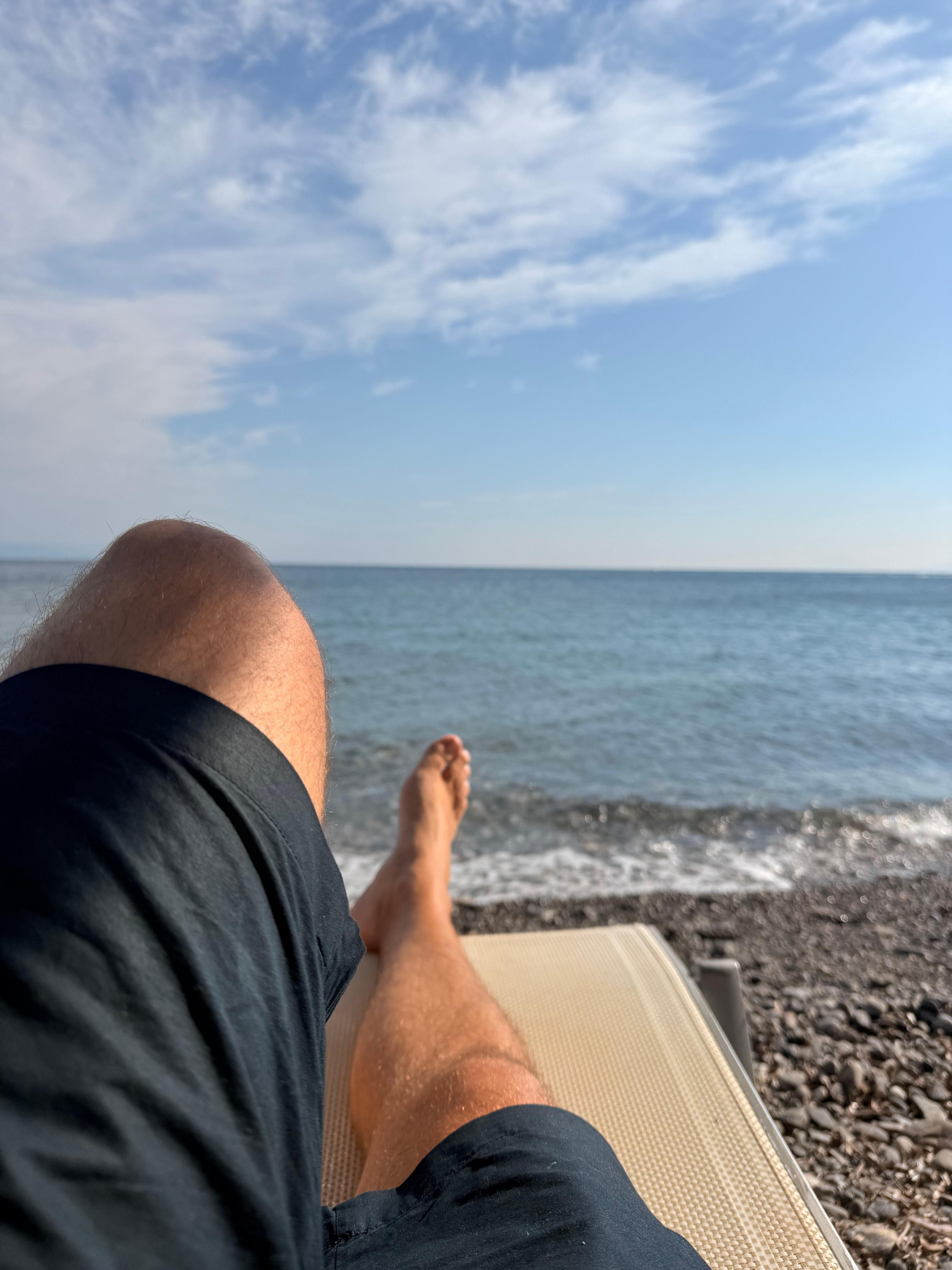 Chilling on the hotel beach 