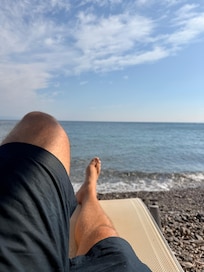 Chilling on the hotel beach