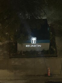 looking down from the room at night time.