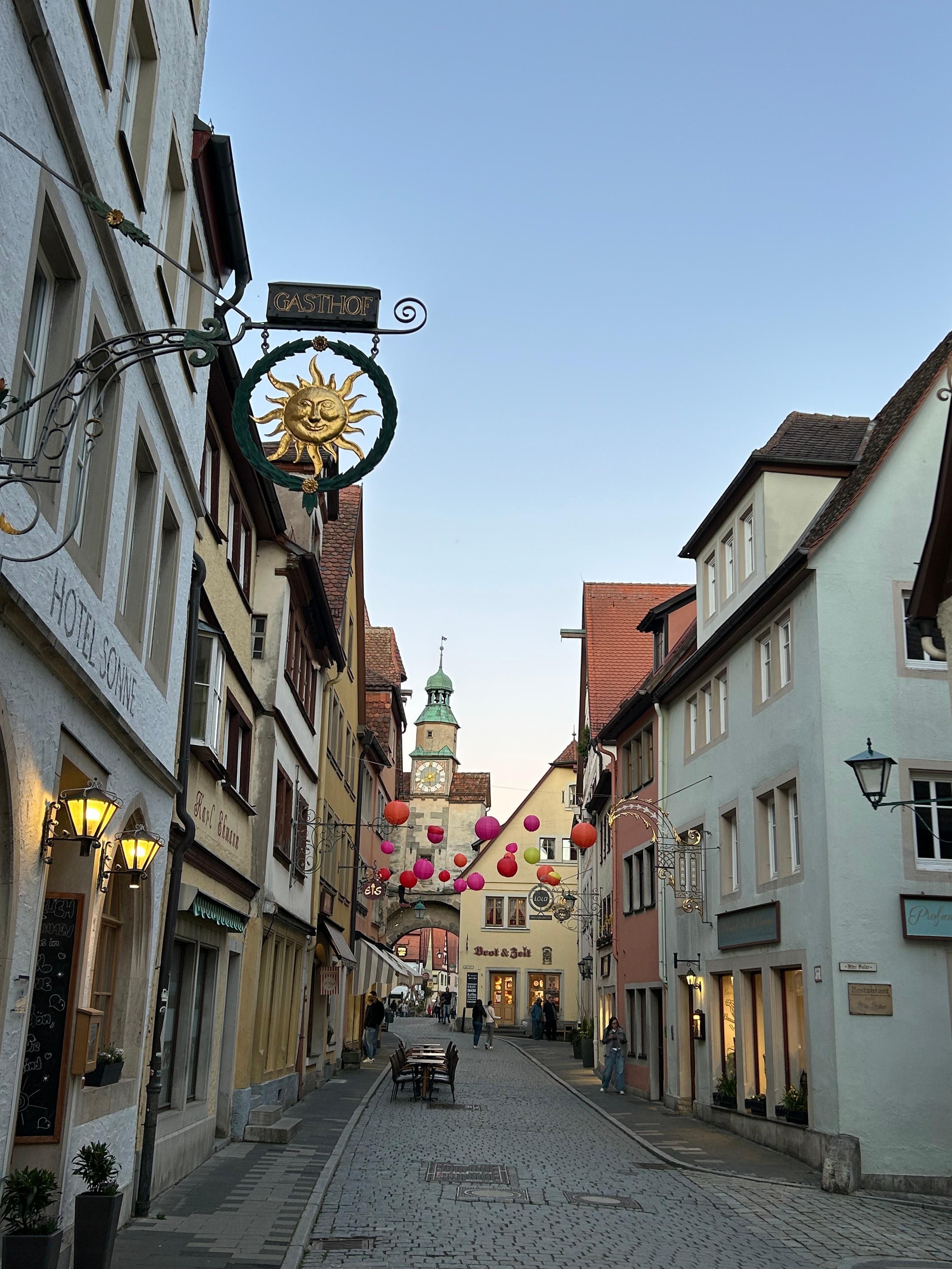 Street in front of hotel. 