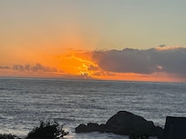 A late October sunset view from the living room