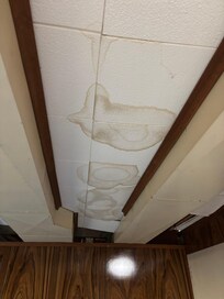 Water damage causes mildew/musty smell