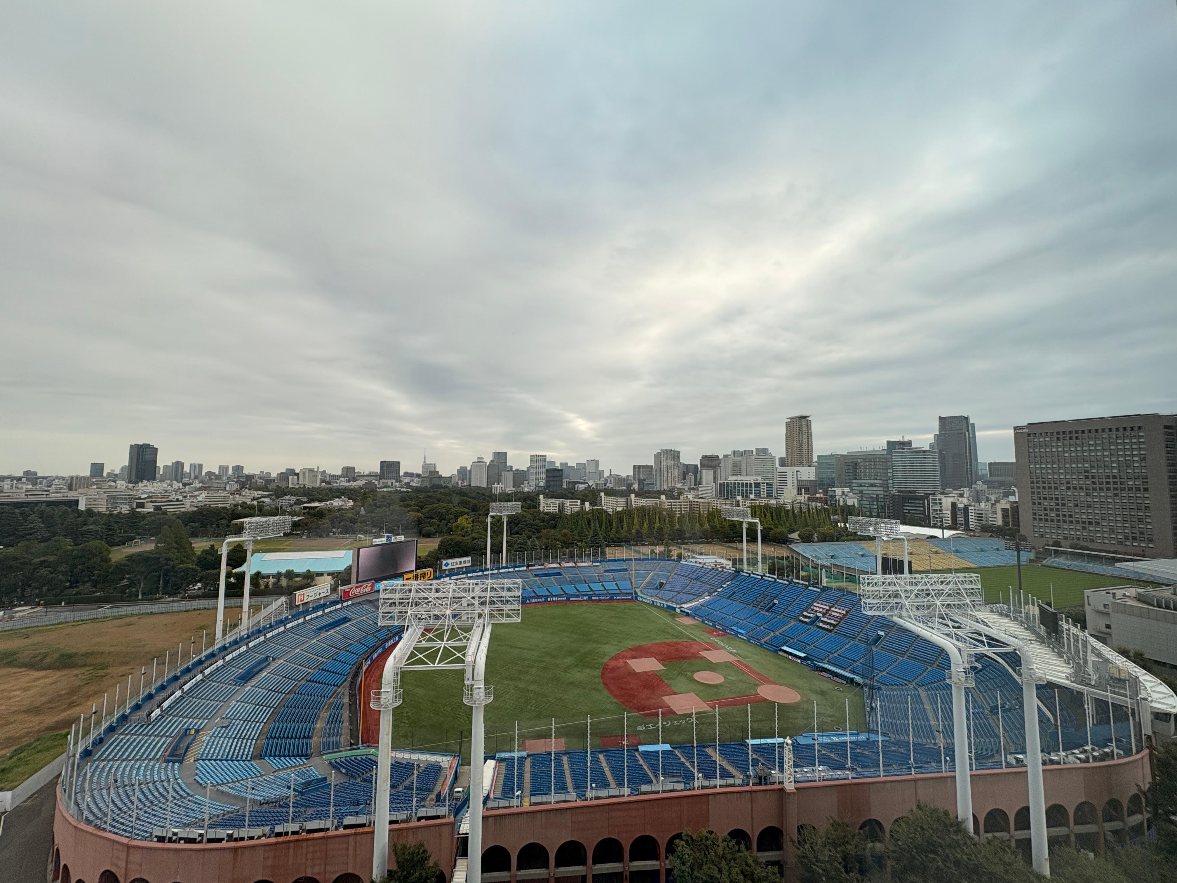 Our room overlooking the baseball stadium next door. Games were regularly played here and I would watch them from my room.
