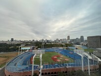 Our room overlooking the baseball stadium next door. Games were regularly played here and I would watch them from my room.