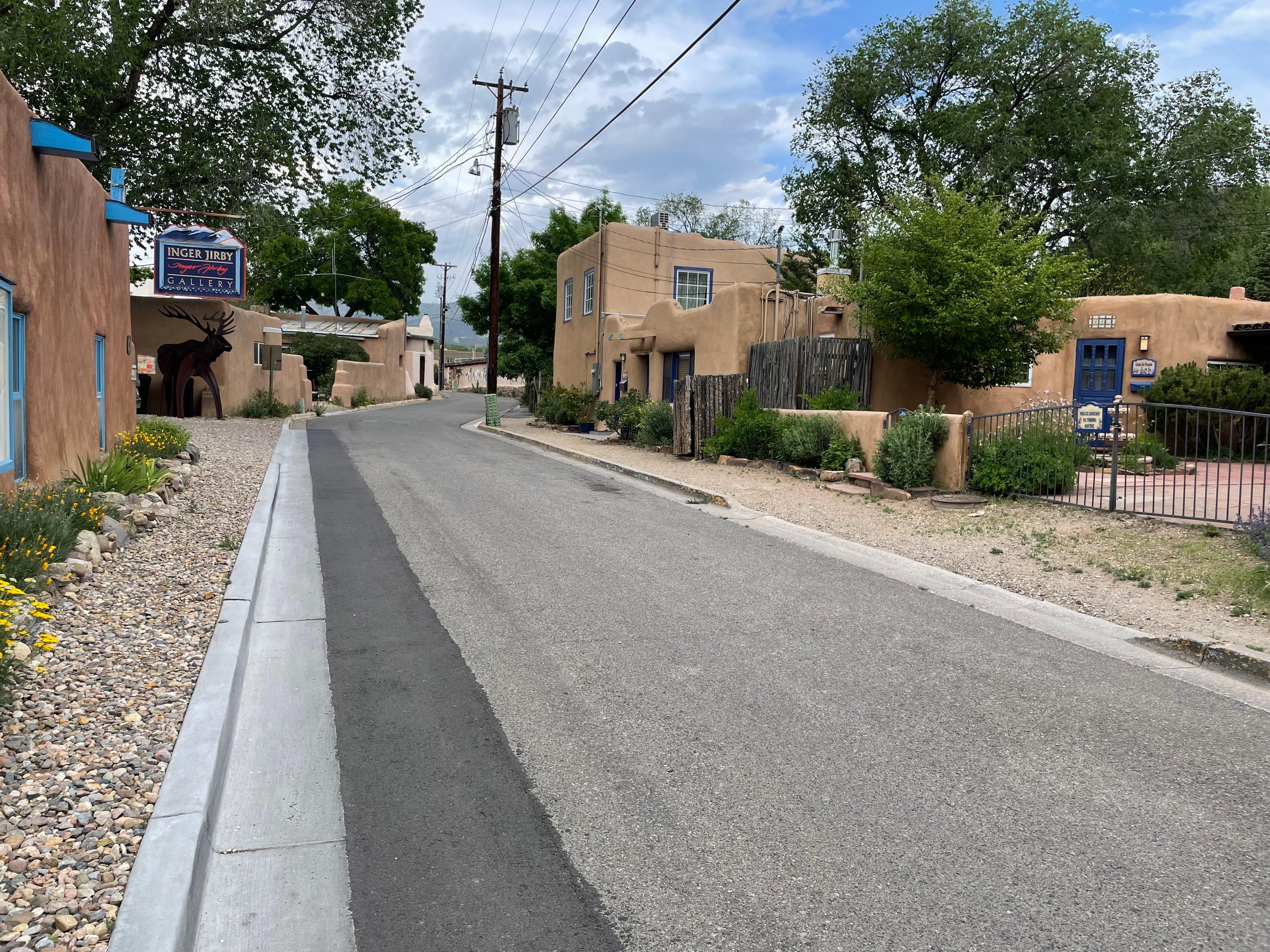 view up Ledoux St towards casita