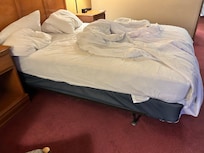 Broken box spring. Awful.