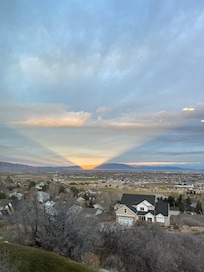 View from the basement family room the morning after Thanksgiving. My granddaughter enjoyed this early morning view with me and the memory of her uncles playing just outside this window the day before.