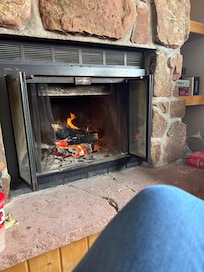 Fireplace was a huge plus for us at the cabin!