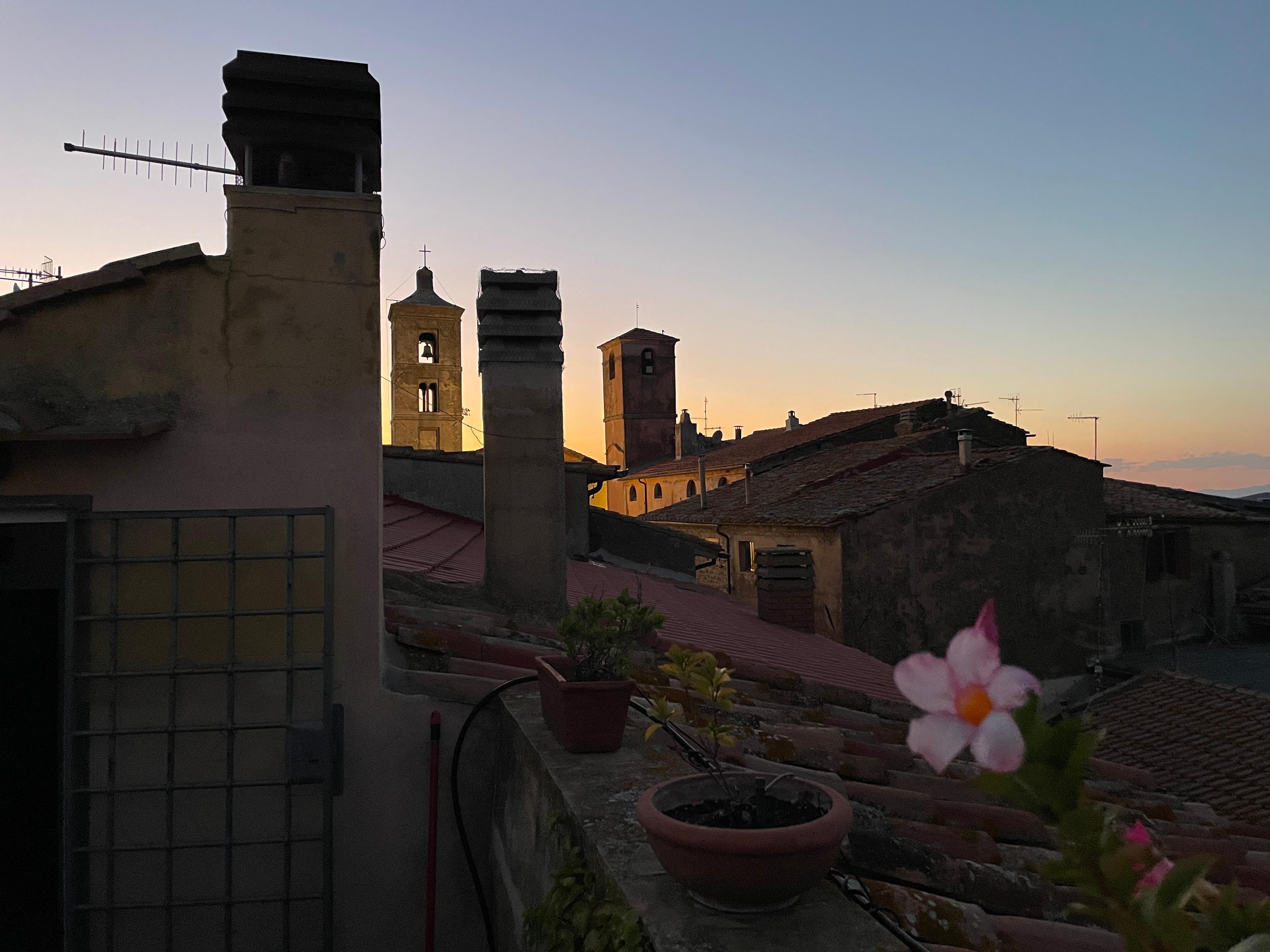 Blick von der Dachterrasse Sonnenuntergang 