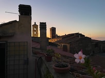 Blick von der Dachterrasse Sonnenuntergang