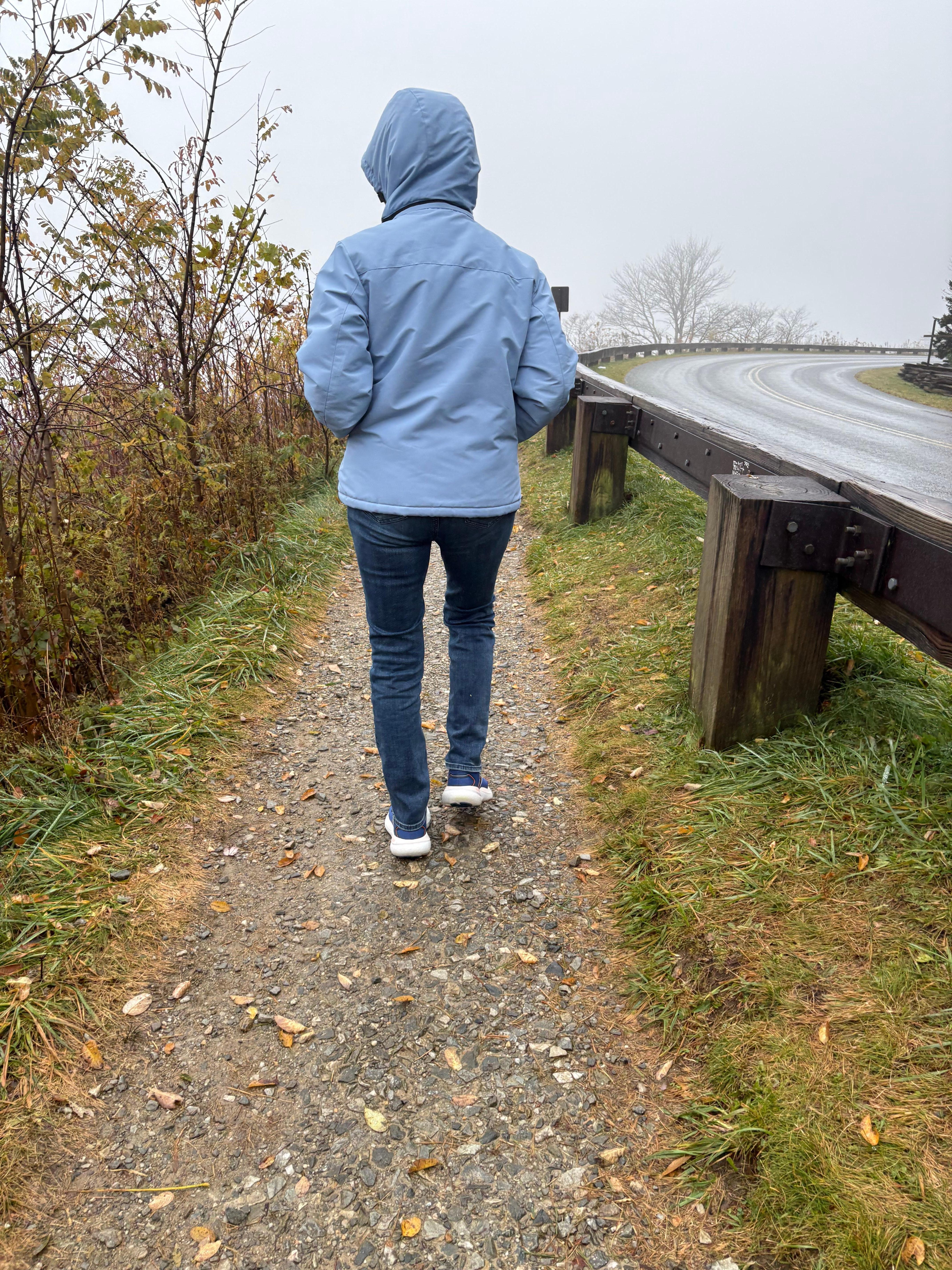 Walking to Linn Cove viaduct in October 