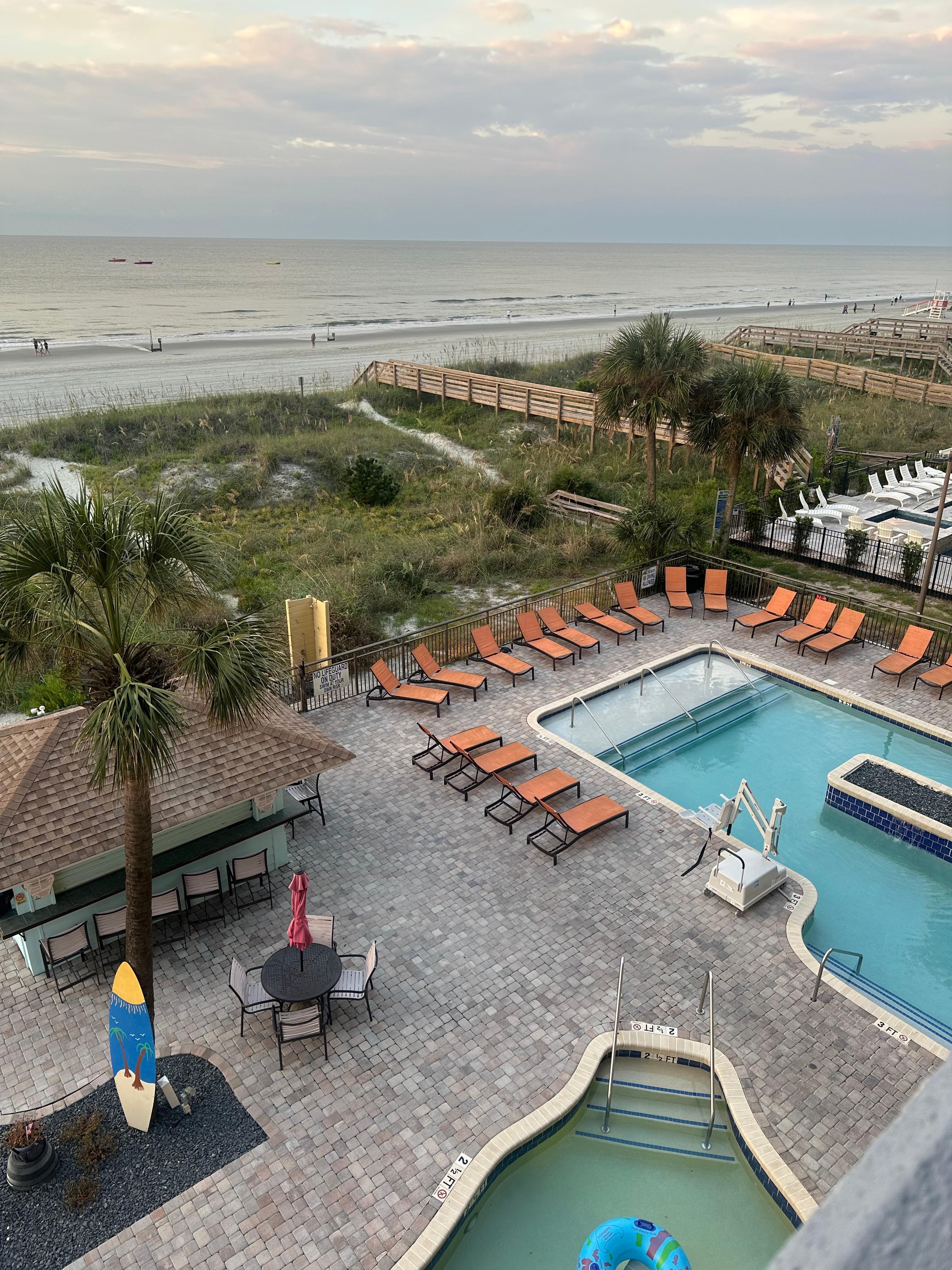 Balcony view of the pool area