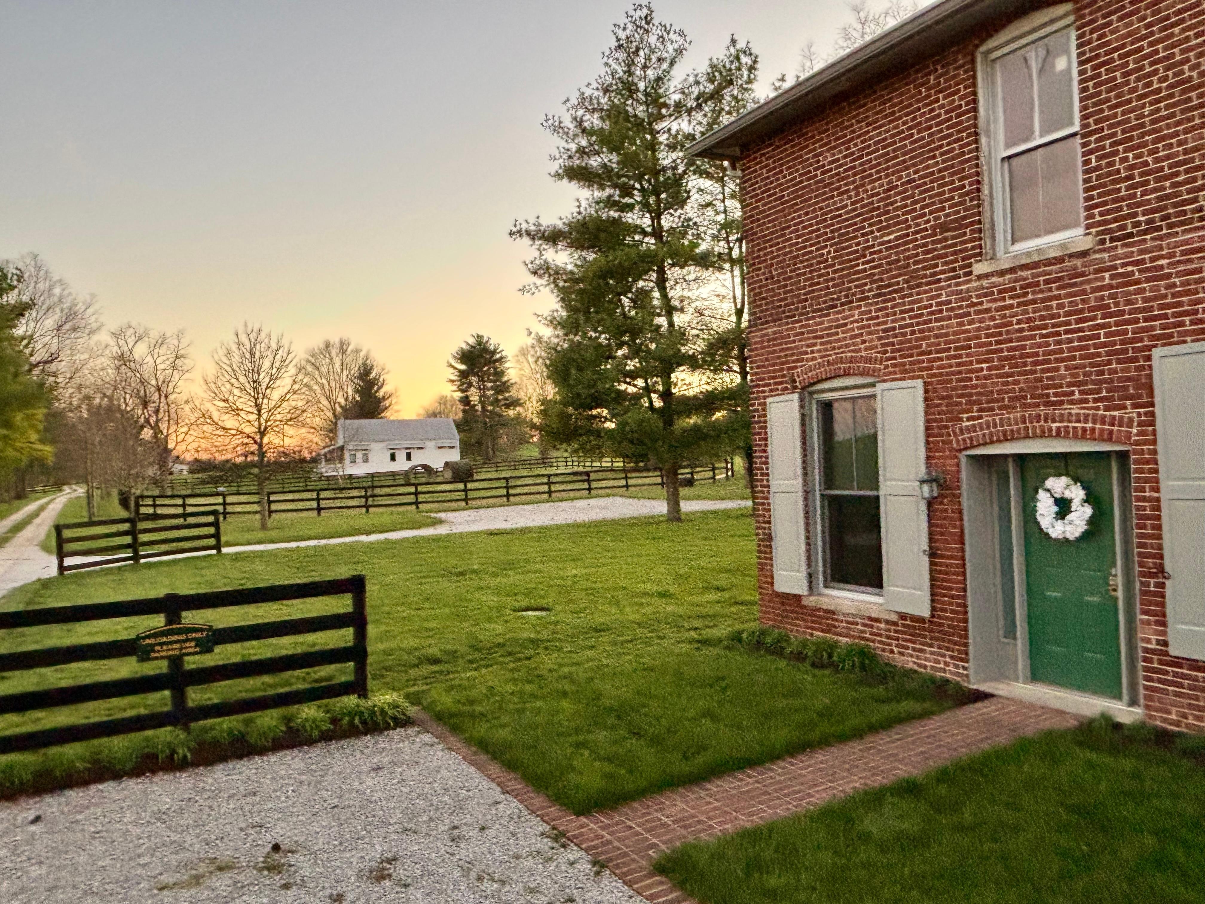 Looking back toward the donkeys and horse barn