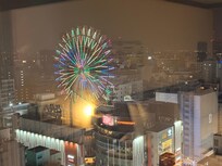 部屋からの夜景。