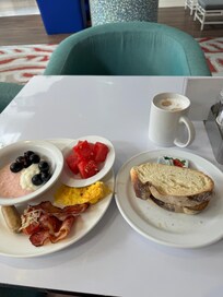 Some of the breakfast options. Mixture of juices, teas, and espresso machines for fresh brewed specialty coffees