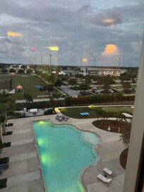 View of the pool at Legacy while the sun was rising