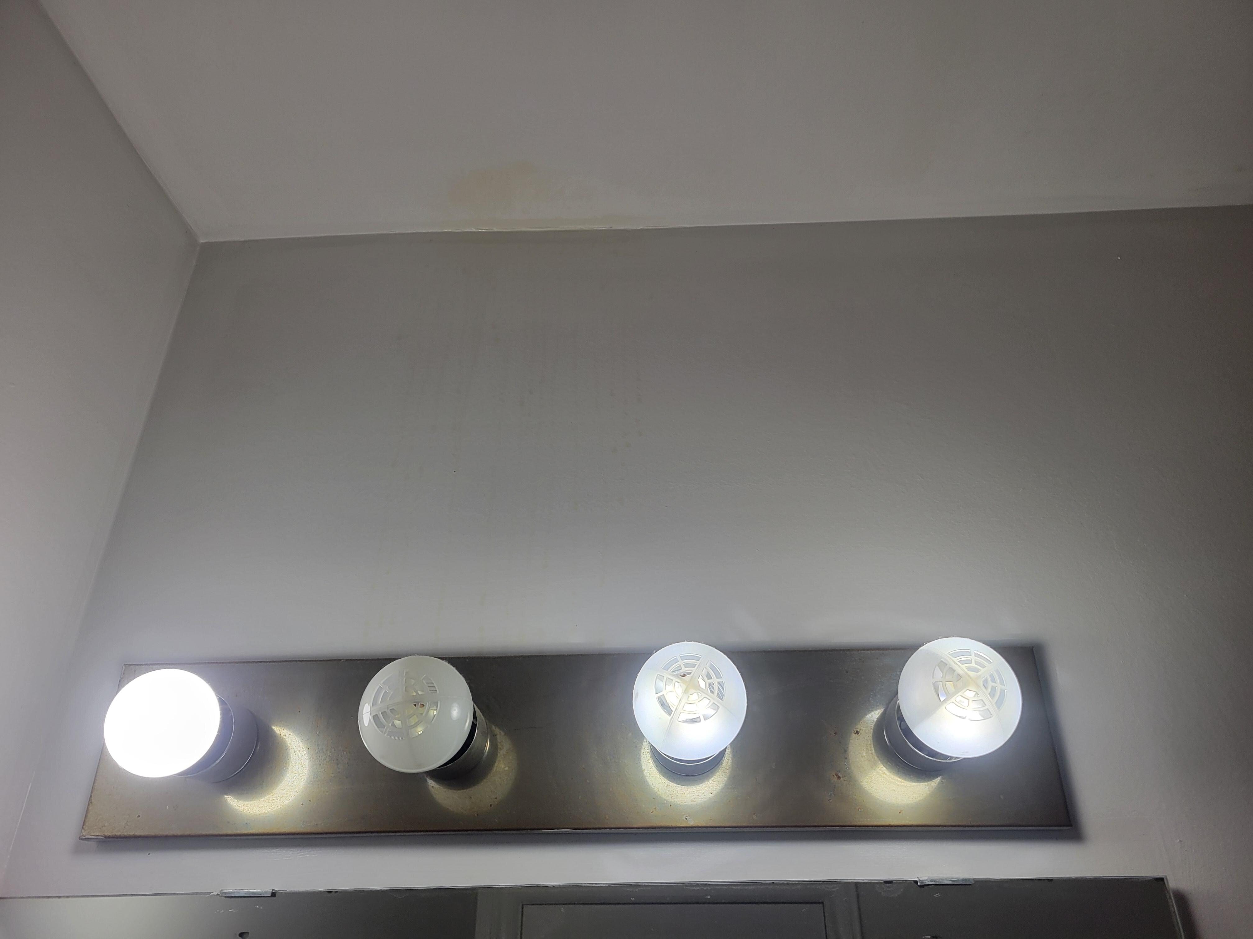 Light bulb out on bathroom