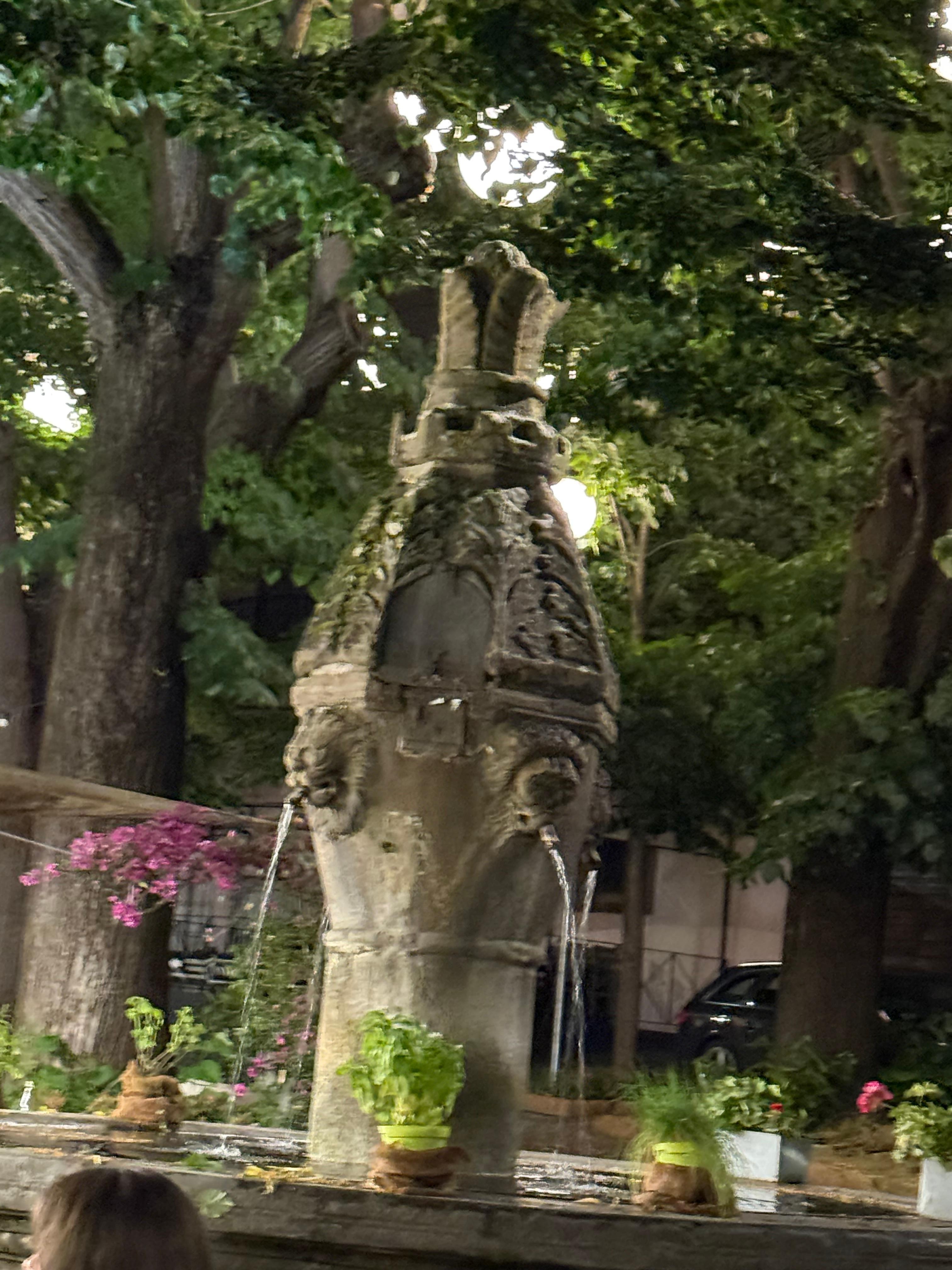 Fountain a short walk from the house 