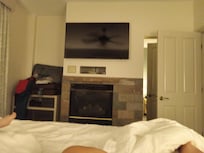 Gas fireplace in the bedroom.