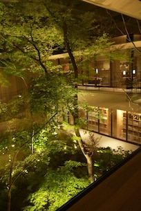 館内から楽しめる中庭の植栽