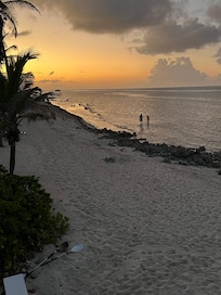 Father and son sunset snorkeling.
