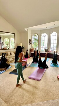 We had a yoga instructor come do a class for us.