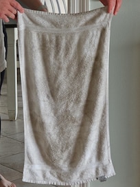 Towel used on the floor after we scrubbed floors twice