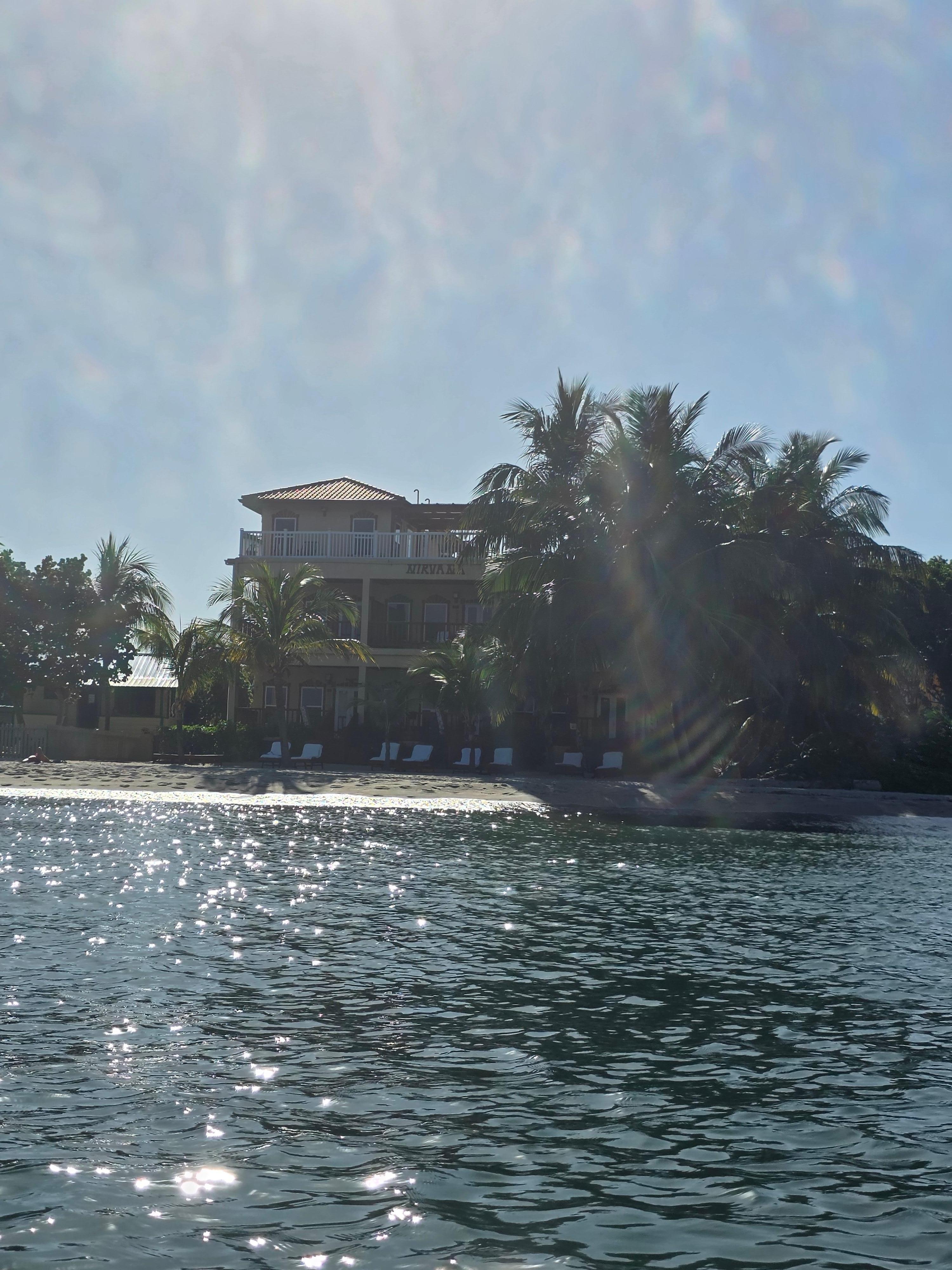 View from the water just in front of Belizean Nirvana