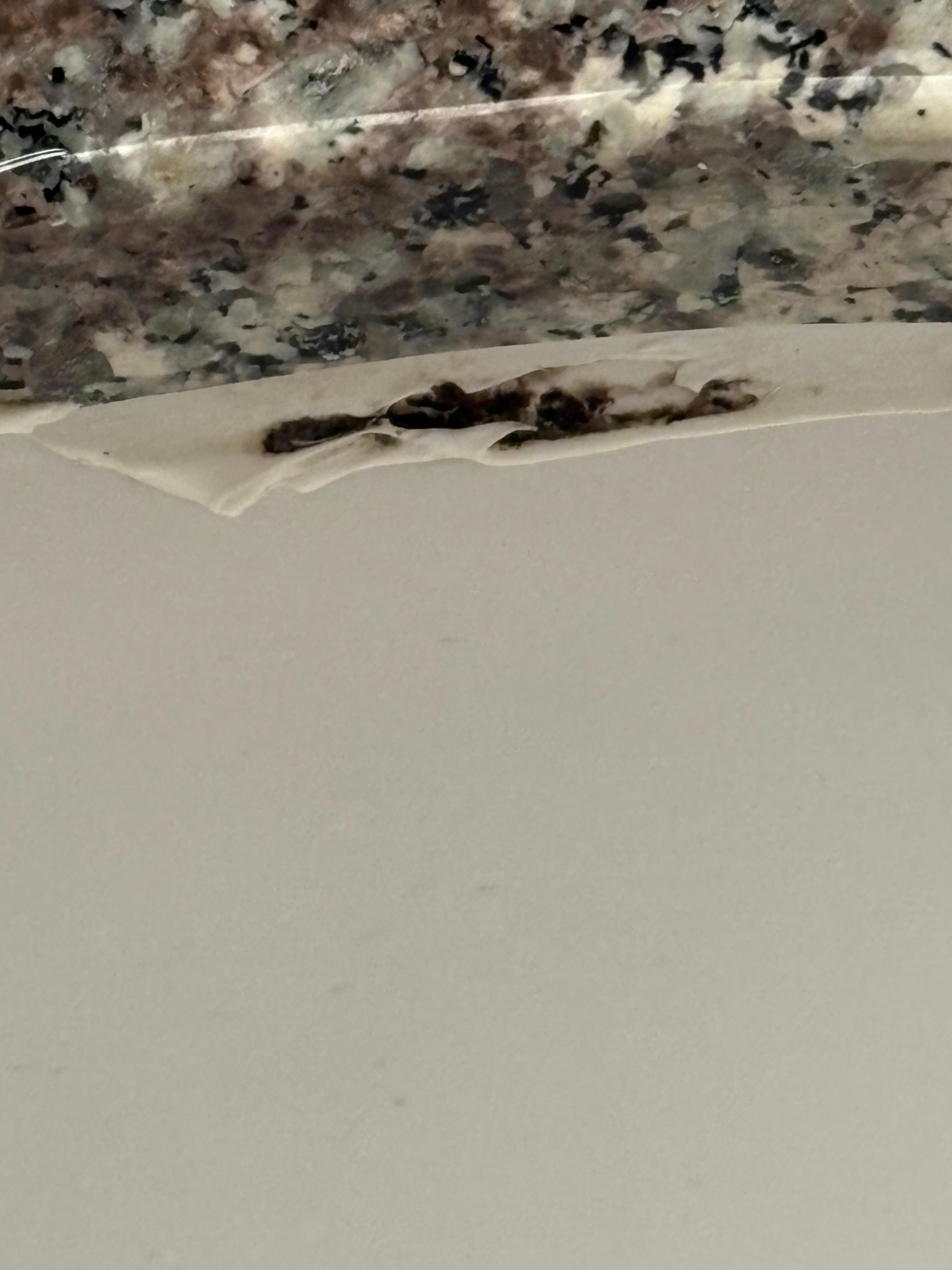 Mold on caulking in sink