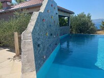 Climbing wall at the pool