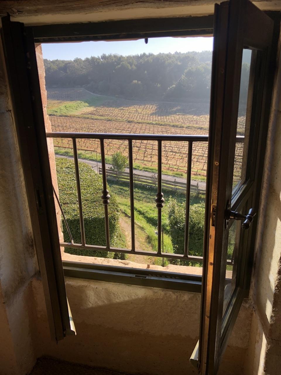 Vue d’une des chambres. Très agréable ! 