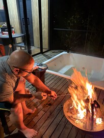 Roasting marshmallows!