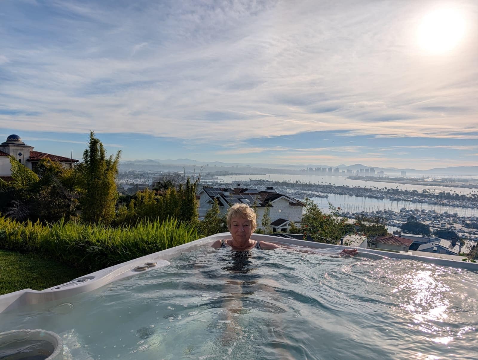 In the hot tub - San Diego and beyond. 