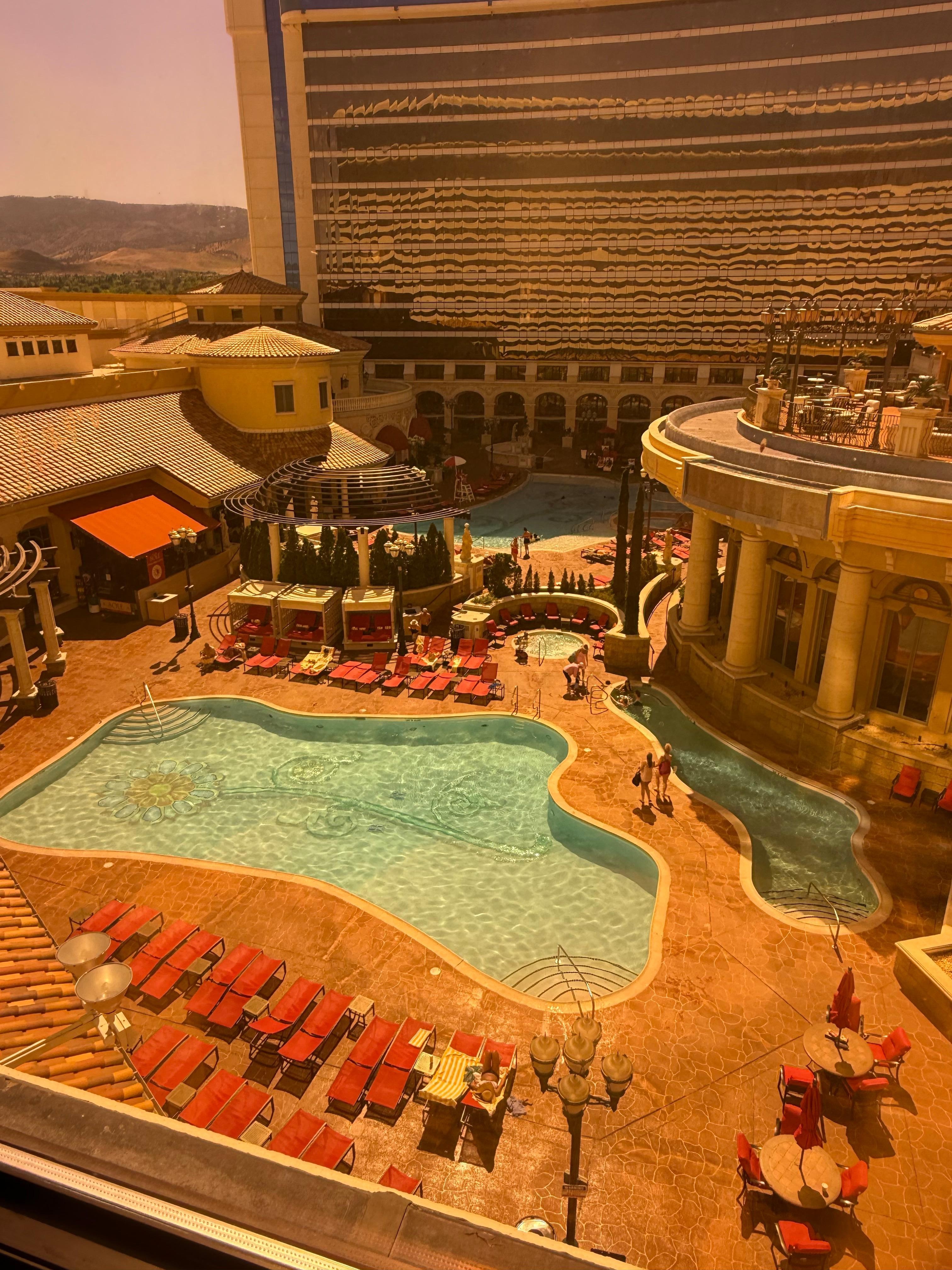 Pools outside window 
