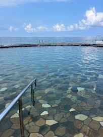Saltwater pool overlooking the ocean.