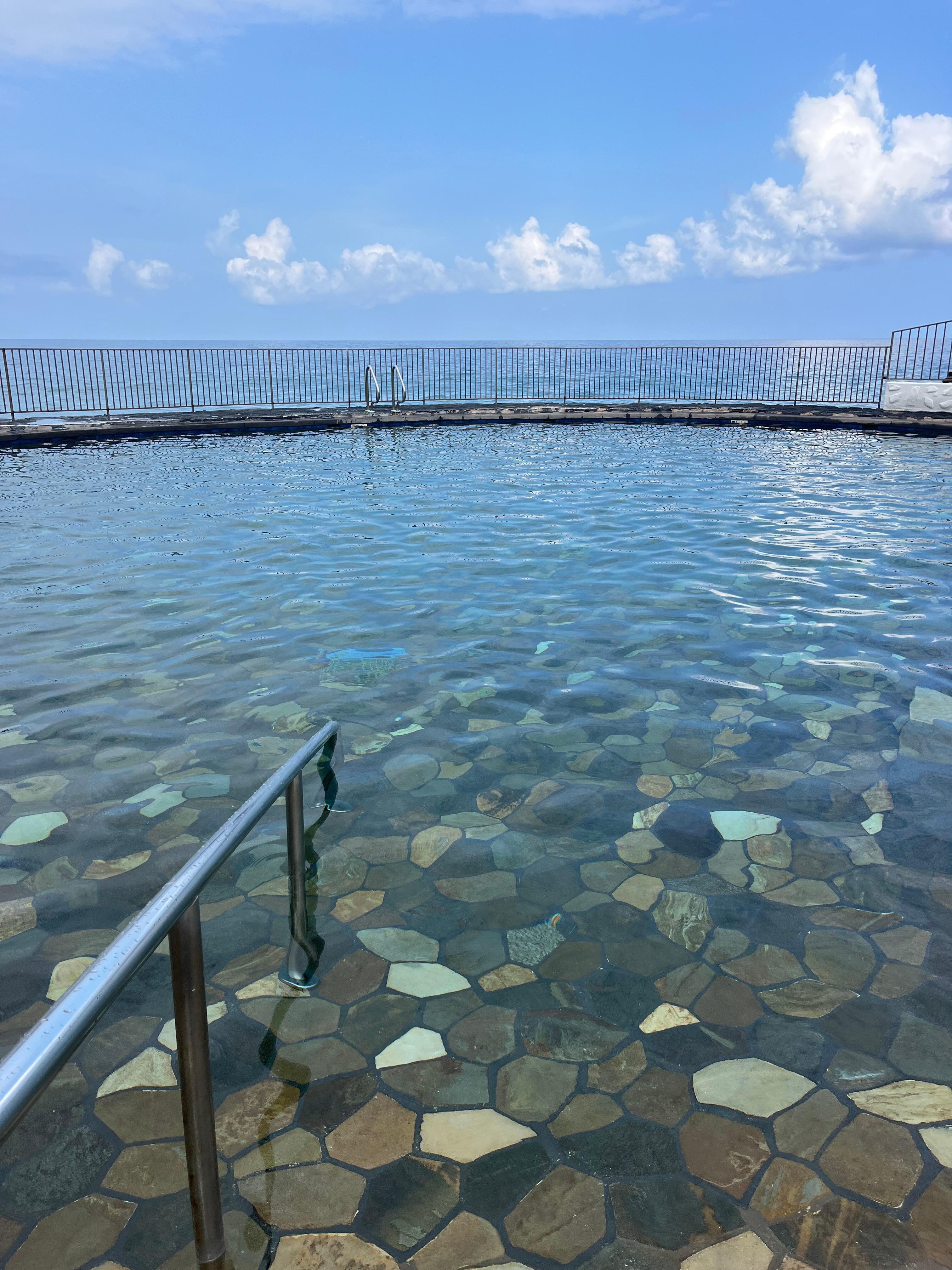 Saltwater pool overlooking the ocean.