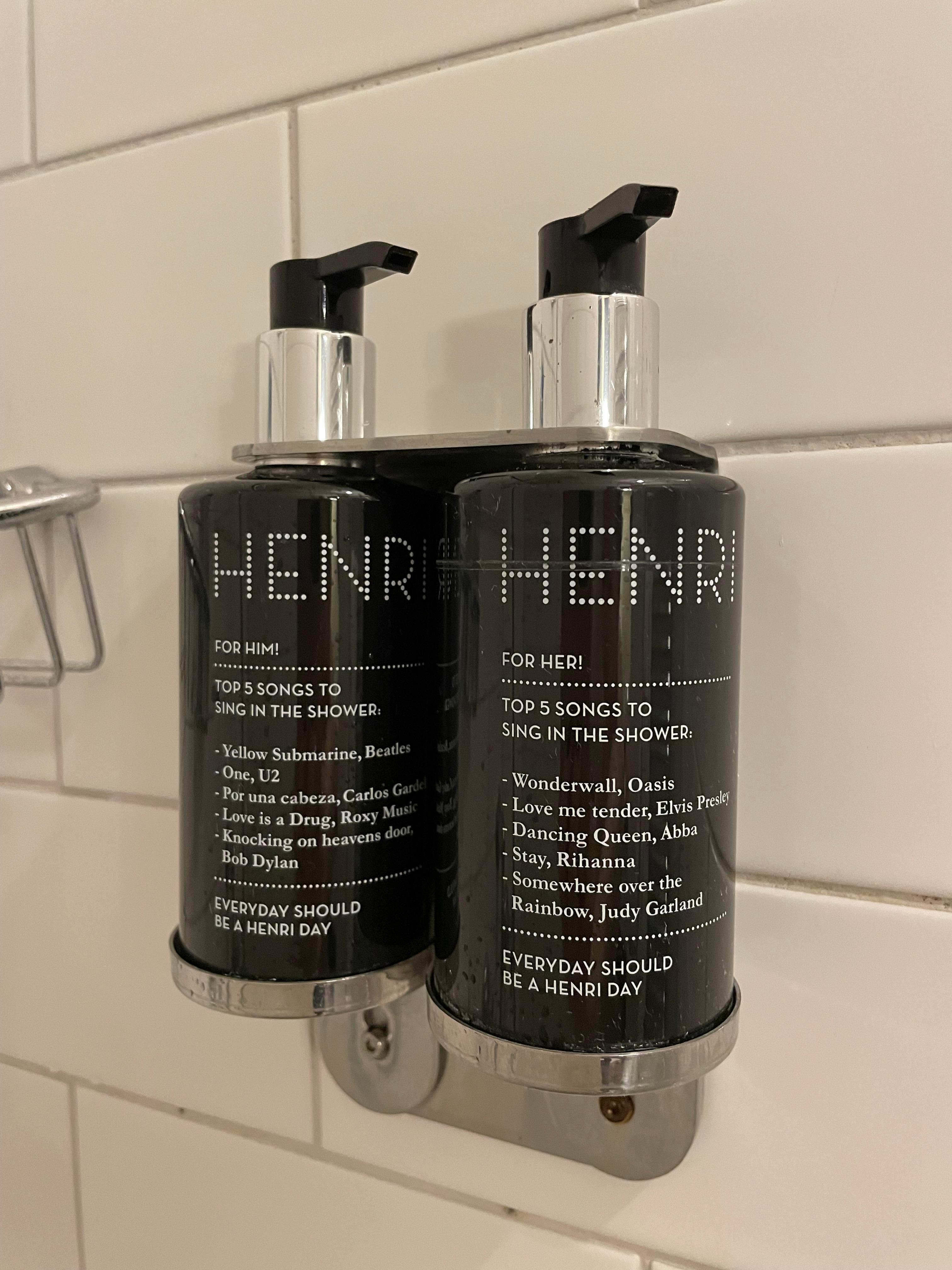 Humor on the soap in the shower with song suggestions ;-)