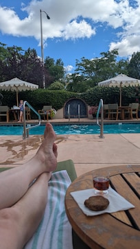 Take your sherry and biscochitos by the pool for 4:00 "tea".
