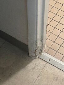 Damaged door frame