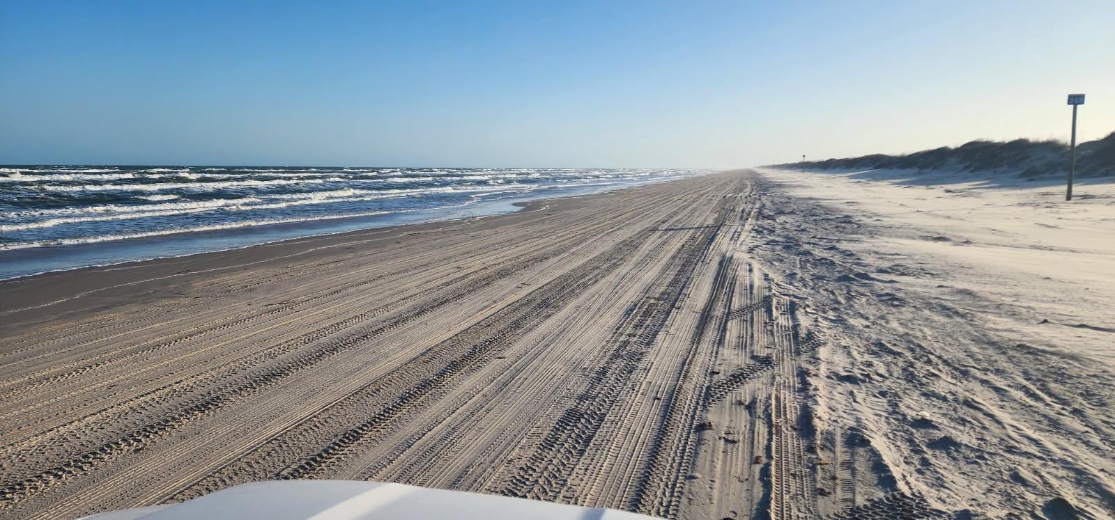 A view of the drive on the beach